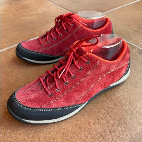 L.L. Bean Shoes - L.L. Bean Red Suede Lifestyle Sneakers for Walking, Light Hiking - size 10
